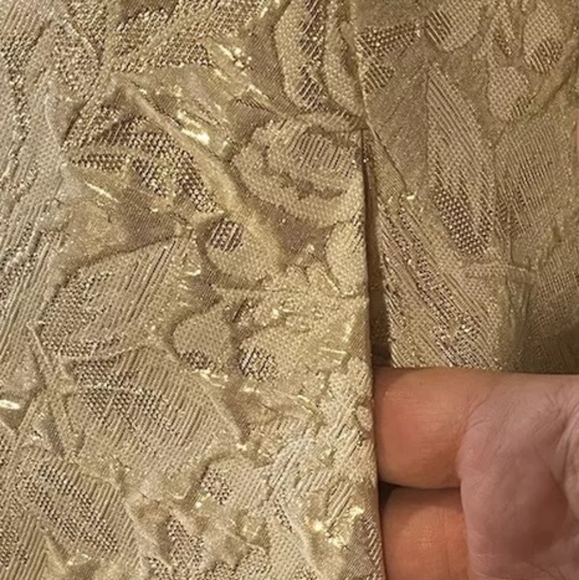 Aspeed Shimmery Champagne Floral Brocade Sleeveless Gown NWT Size Small - Picture 3 of 16